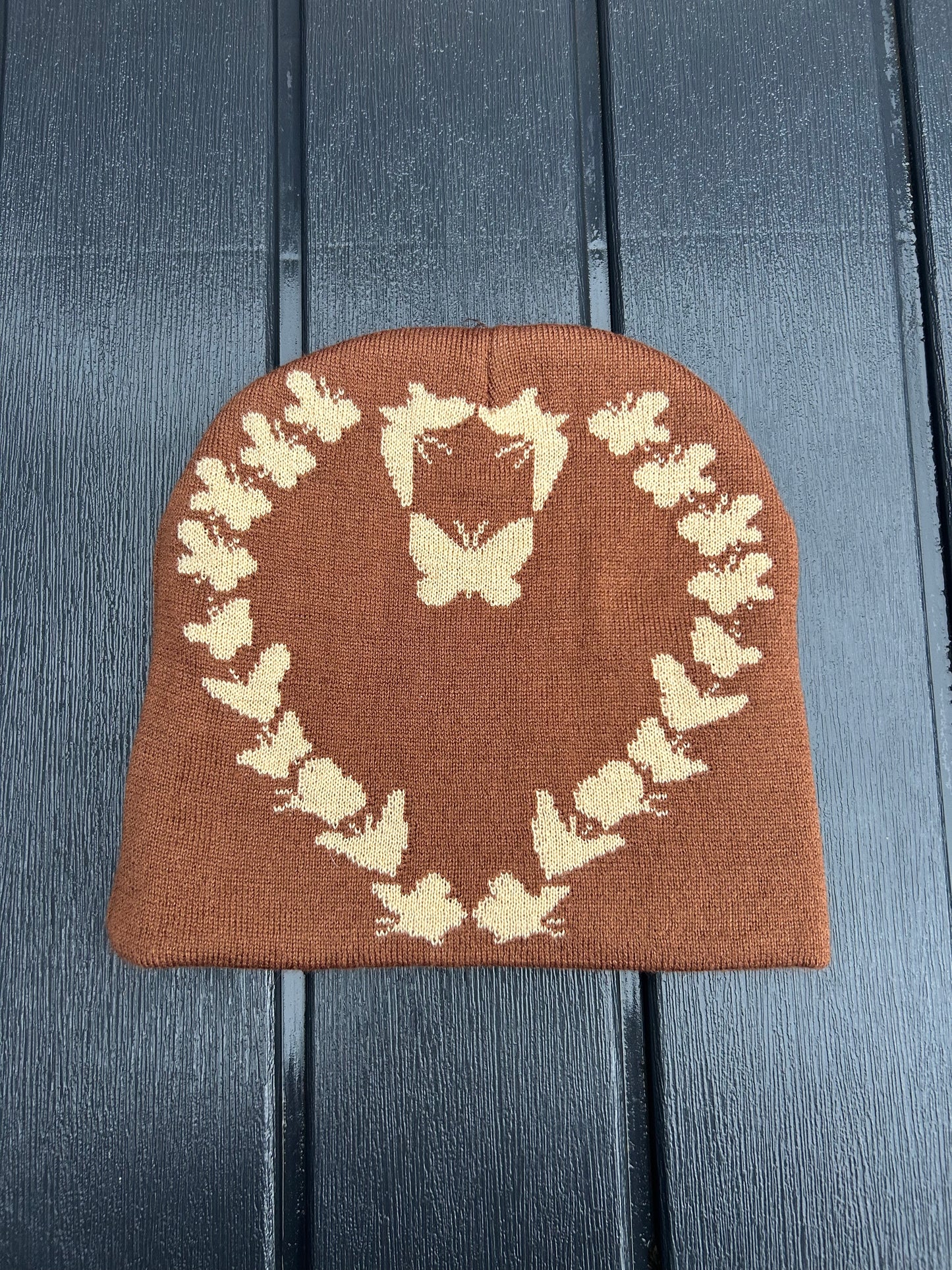 Brown Butterfly Beanie